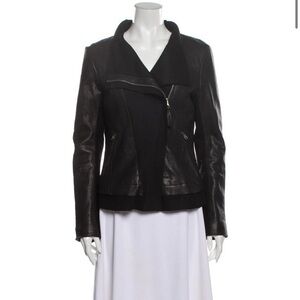 MACKAGE Leather Wool Black Biker Jacket. Size: S